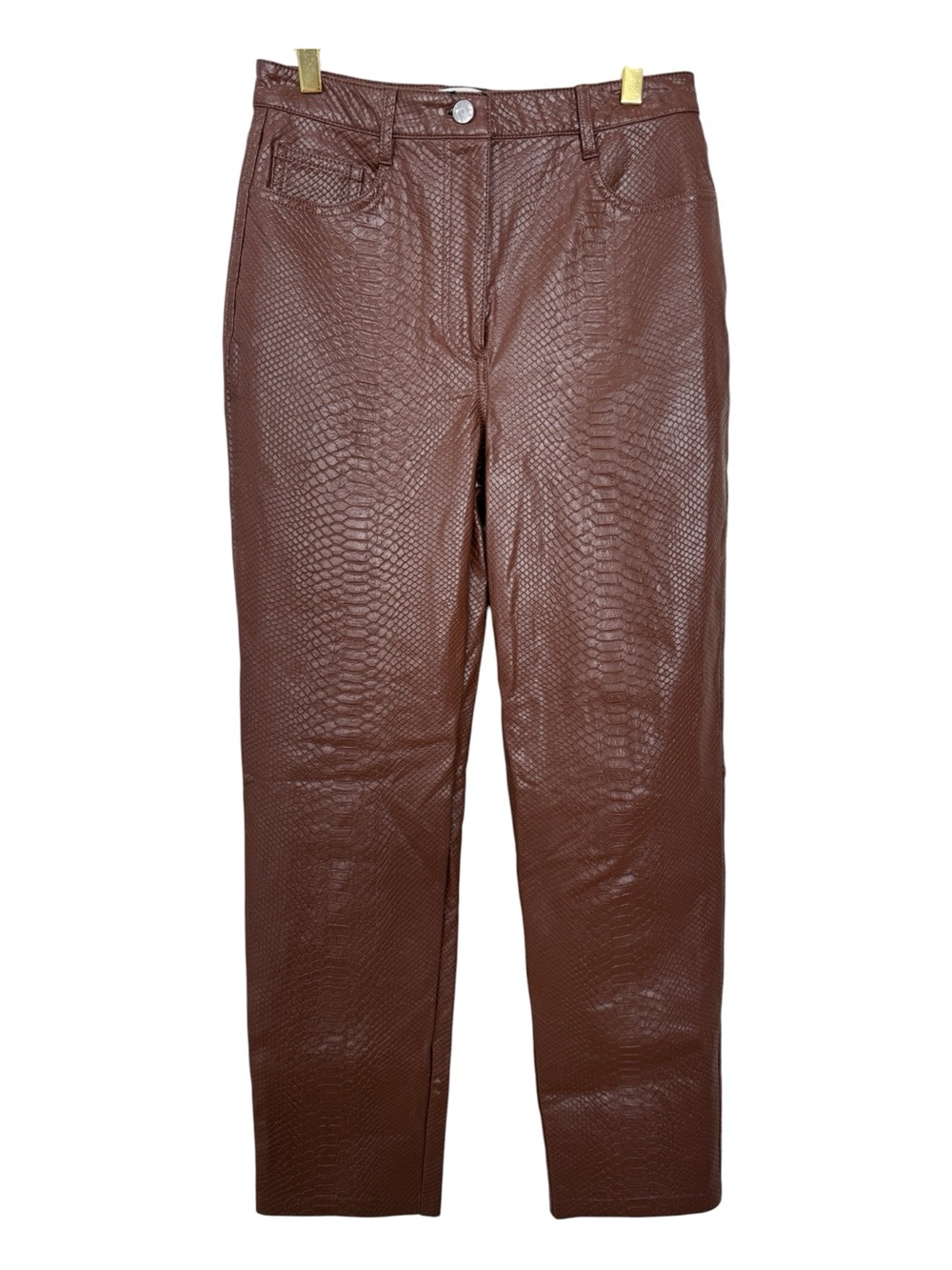 Aritzia Wilfred Brown Faux Snakeskin Waistband Pants